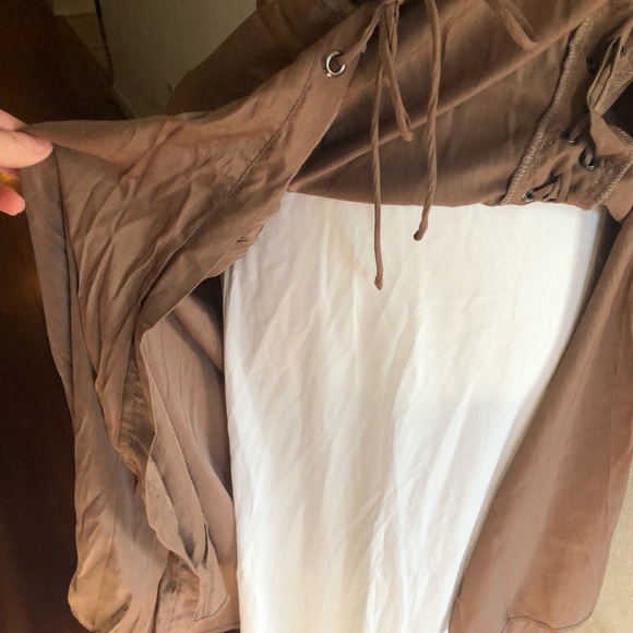 Scarlet Darkness Maxi Long Skirt Renaissance Double Layer Overskirt Brown - Picture 7 of 11